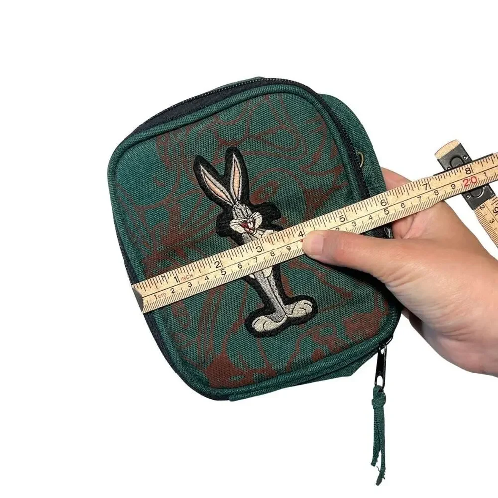 Vintage 1995 Looney Tunes Green Mini Backpack Bag Purse Cross Body Bugs Bunny